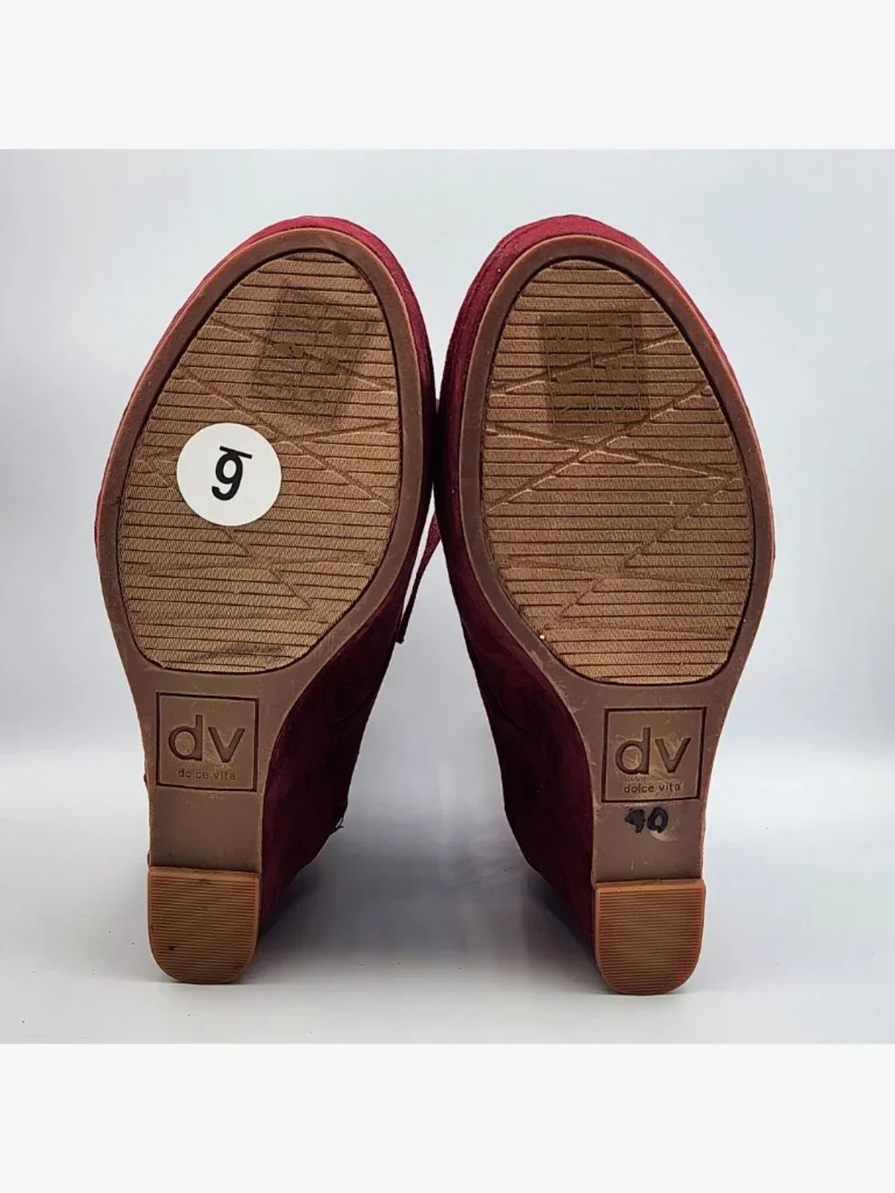 Y2K Maroon Velvet Wedge Booties | Women's 6